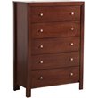 Pemberly Row Transitional 5-Drawer Solid Wood Bedroom Chest in Cherry