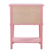 Pemberly Row Contemporary Solid Wood 2 Drawer Nightstand in Pink