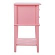 Pemberly Row Contemporary Solid Wood 2 Drawer Nightstand in Pink