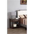 Pemberly Row Contemporary Solid Wood 1-Drawer Nightstand in Wenge