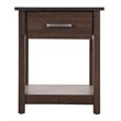 Pemberly Row Contemporary Solid Wood 1-Drawer Nightstand in Wenge