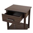 Pemberly Row Contemporary Solid Wood 1-Drawer Nightstand in Wenge
