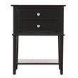 Pemberly Row Contemporary Solid Wood 2 Drawer Nightstand in Black