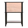 Pemberly Row Contemporary Solid Wood 2 Drawer Nightstand in Black