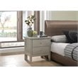Pemberly Row Transitional Wood 2 Drawer Nightstand in Silver Champagne