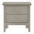 Pemberly Row Transitional Wood 2 Drawer Nightstand in Silver Champagne