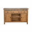 Pemberly Row Adjustable Shelf Farmhouse Wood Buffet in Rustic Oak