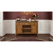 Pemberly Row Adjustable Shelf Farmhouse Wood Buffet in Rustic Oak