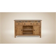 Pemberly Row Adjustable Shelf Farmhouse Wood Buffet in Rustic Oak