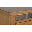 Pemberly Row Adjustable Shelf Farmhouse Wood Buffet in Rustic Oak