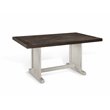 Pemberly Row Farmhouse Wood Breakfast Nook Set in Off White Dark Brown
