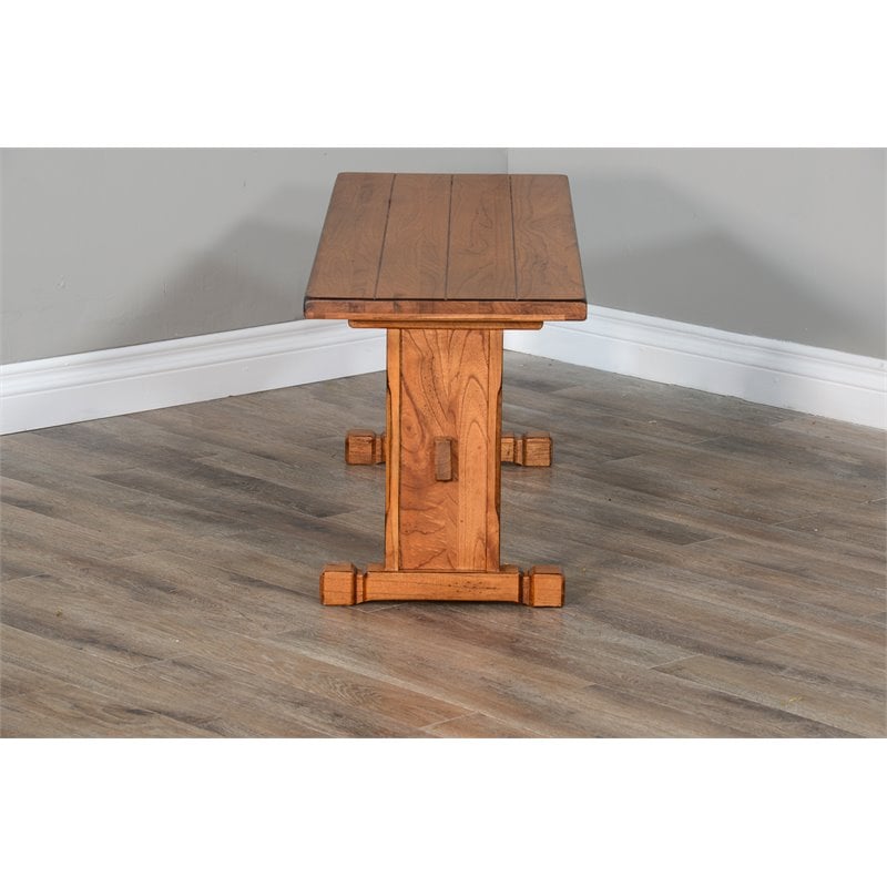 Pemberly Row Farmhouse Wood Breakfast Nook Set in Rustic Oak
