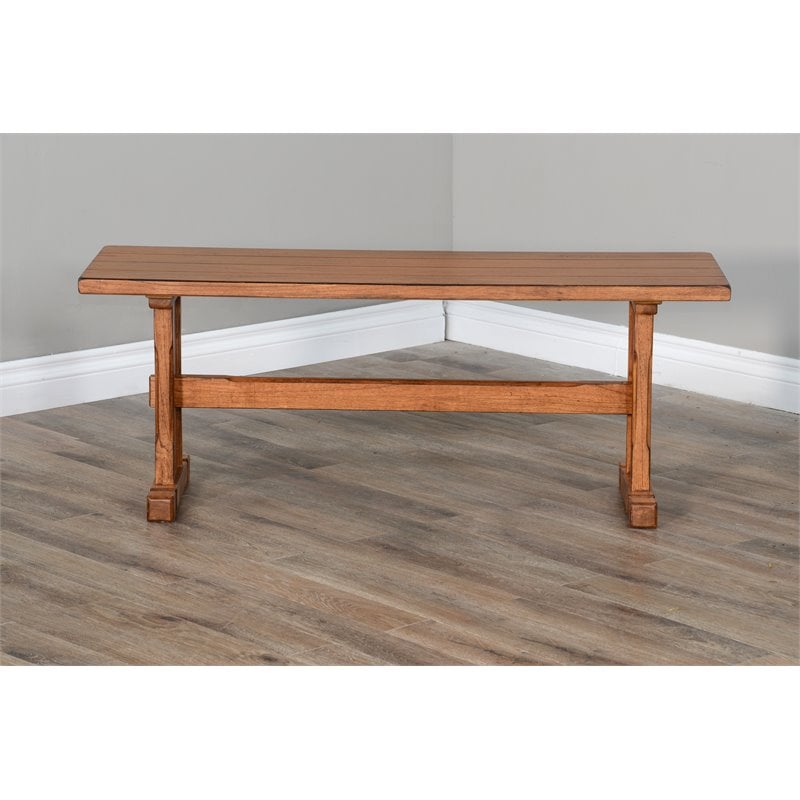 Pemberly Row Farmhouse Wood Breakfast Nook Set in Rustic Oak