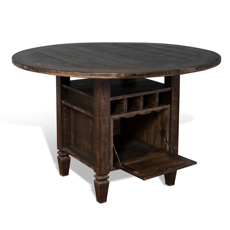 Pemberly Row Transitional Wood Counter Height Table in Tobacco Leaf