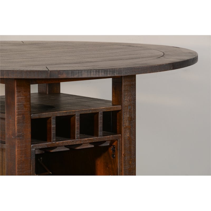 Pemberly Row Transitional Wood Counter Height Table in Tobacco Leaf