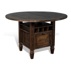 pemberly row transitional wood counter height table in tobacco leaf