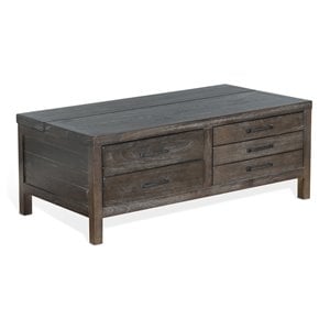 Pemberly Row 50&quot Transitional Wood Coffee Table in Dark Brown