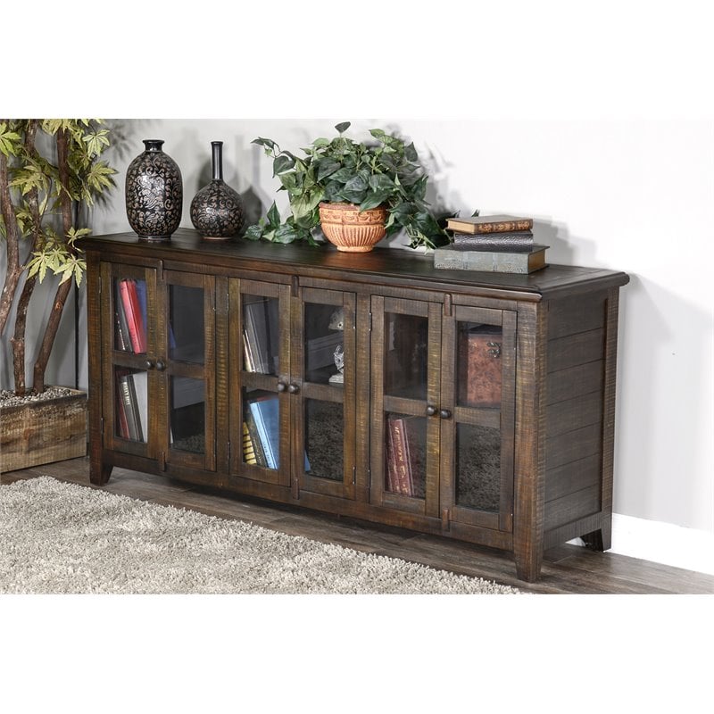 Pemberly Row Transitional Wood TV Cabinet for TVs up to 80