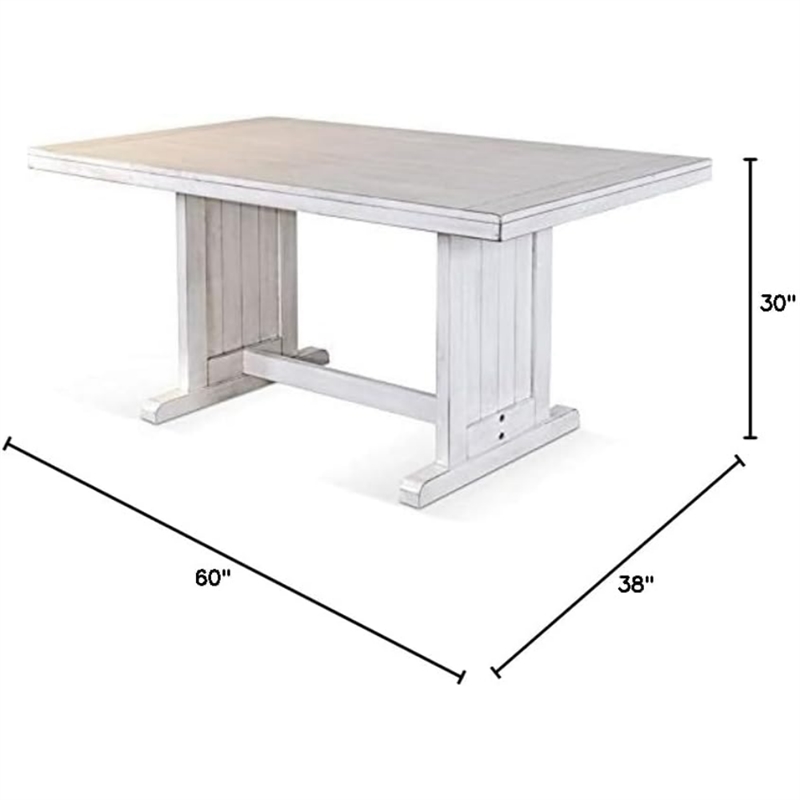 Pemberley Row Wood White Dining Table Rectangular 60