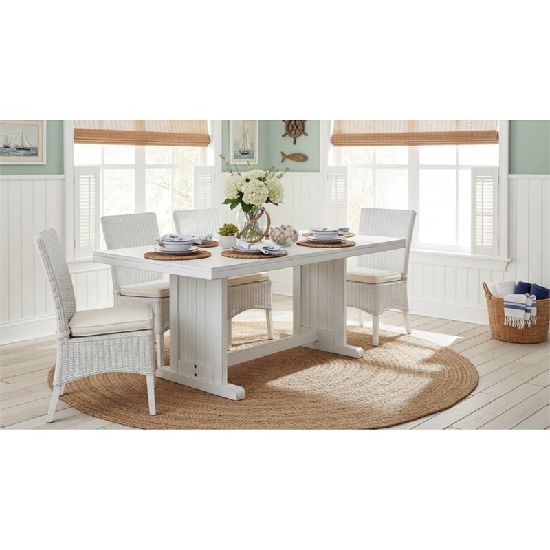 Pemberley Row Wood White Dining Table Rectangular 60