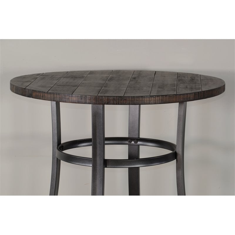 Pemberly Row Mid-Century Wood Counter Height Table in Tobacco Leaf
