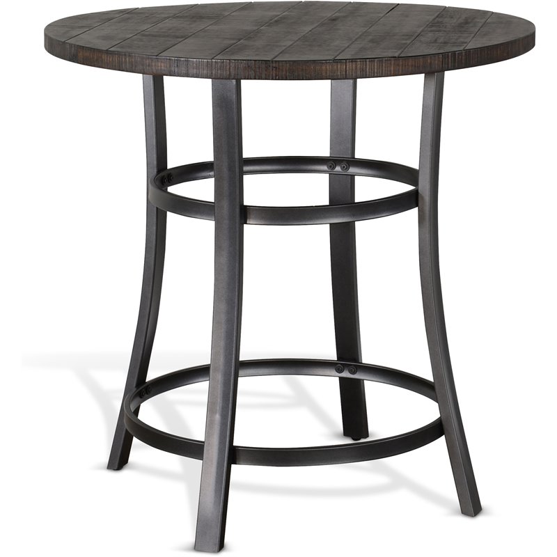 Pemberly Row Mid-Century Wood Counter Height Table in Tobacco Leaf