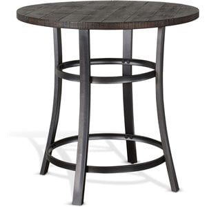 pemberly row mid-century wood counter height table in tobacco leaf