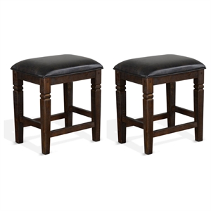 Pemberly Row 24&quot Transitional Wood Stool in Tobacco Leaf (Set of 2)