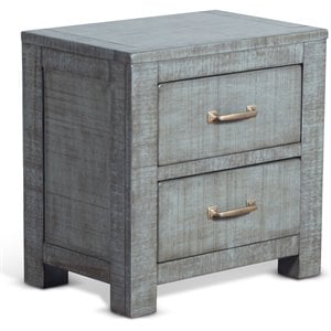 Pemberly Row Farmhouse 24&quot 2-drawer Wood Night Stand in Little Boy Blue