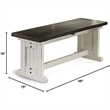 Pemberly Row Farmhouse Wood Side Bench in Off White Dark Brown
