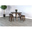 Pemberly Row Wood Bar Stool Chair in Tobacco (Set of 2)