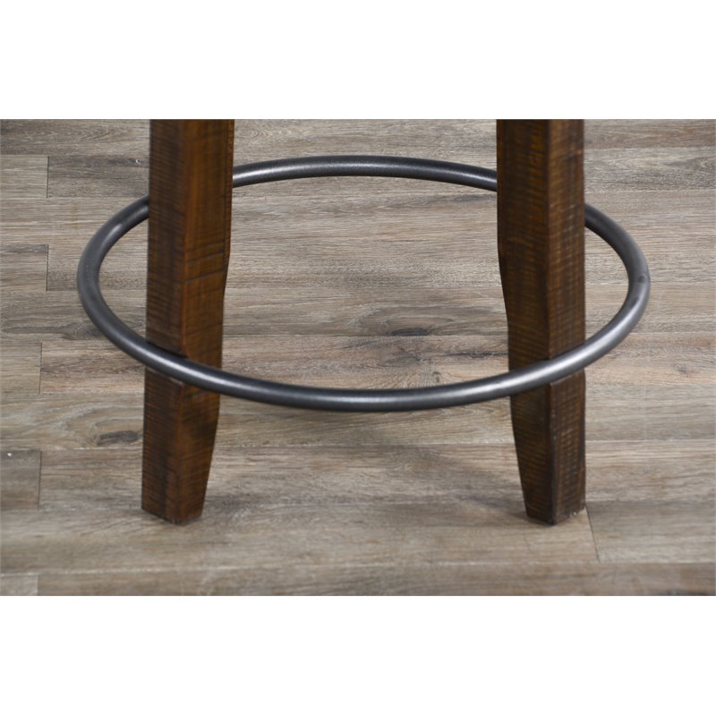 Pemberly Row Wood Bar Stool Chair in Tobacco (Set of 2)