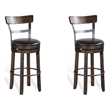 Pemberly Row Wood Bar Stool Chair in Tobacco (Set of 2)