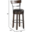 Pemberly Row Wood Bar Stool Chair in Tobacco (Set of 2)