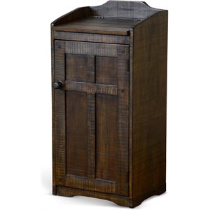 Pemberly Row 16&quot Farmhouse Wood Trash Box/Bin in Tobacco Leaf