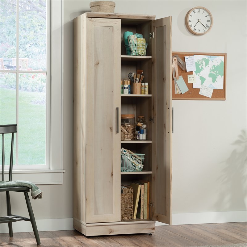 Pemberly Row Traditional Engineered Wood Storage Cabinet in Maple