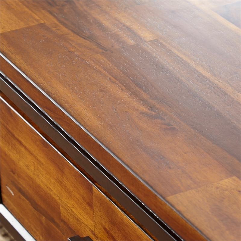 Pemberly Row Transitional Console Table in Two-Tone Cherry