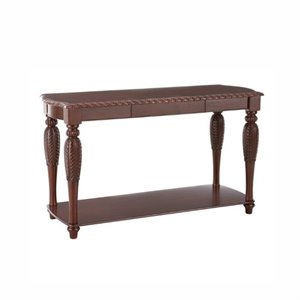 pemberly row traditional solid wood sofa table in cherry
