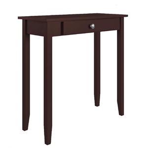 pemberly row modern solid wood console table in medium coffee