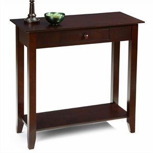 pemberly row transitional hall table in espresso wood finish