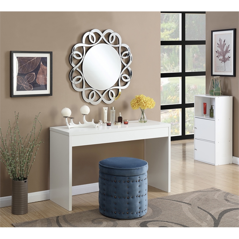 Pemberly Row Modern Wall Console in White Wood Finish