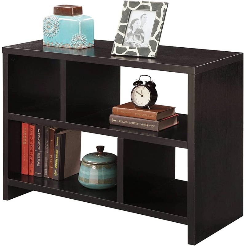 Pemberly Row Modern Bookend Console Table in Espresso Wood Finish
