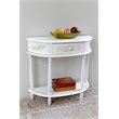 Pemberly Row Modern Half Moon Wood Console Table in Antique White