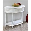 Pemberly Row Modern Half Moon Wood Console Table in Antique White