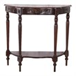 Pemberly Row Traditional Half Moon Console Table in Antique Walnut