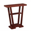 Pemberly Row Modern V Console in Espresso Wood Finish with Shelves