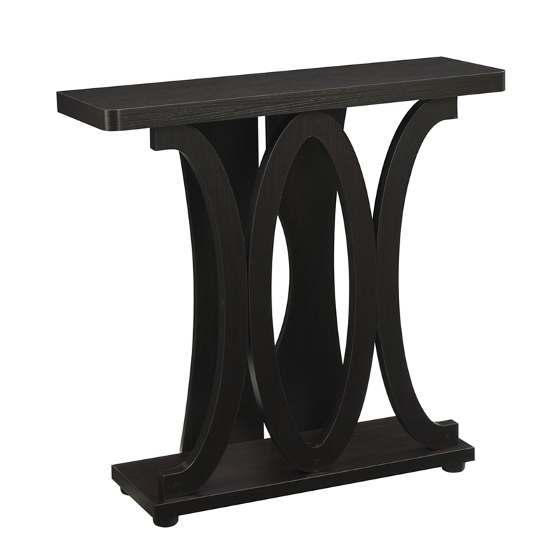 Pemberly Row Modern Console Table in Espresso Wood Finish