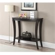 Pemberly Row Transitional Console Table with Shelf in Espresso Wood Finish