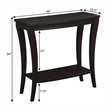 Pemberly Row Transitional Console Table with Shelf in Espresso Wood Finish