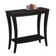 Pemberly Row Transitional Console Table with Shelf in Espresso Wood Finish